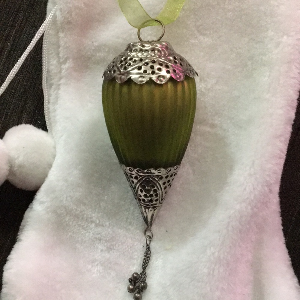 Green and Silver Decorative Ornament